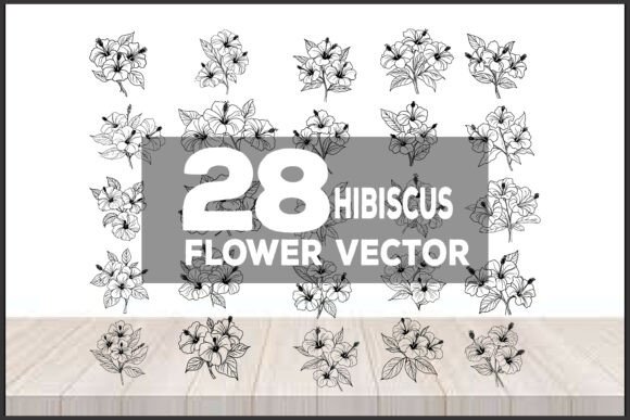 28 Hibiscus Flower Vector Illustration: A Versatile Freebie for Small Business Branding