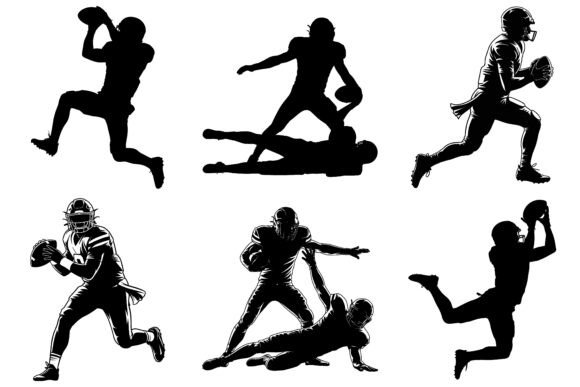 American Football Player Silhouette Set: A Powerful Graphic Freebie for Branding