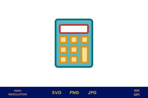 Blue Calculator Icon Vector Design: A Modern Graphic Freebie for Marketers