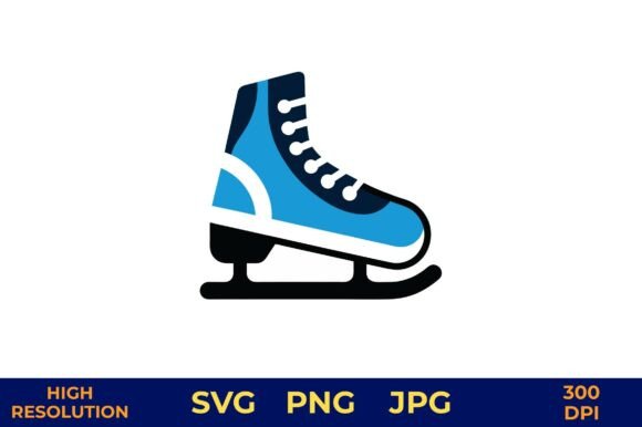 Blue Ice Hockey Skates Vector Design: A Freebie with Real Graphic Design Potential