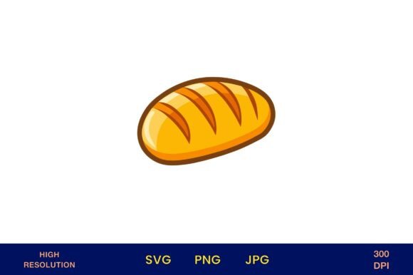 Bright Yellow Bread Loaf Icon Design – A Versatile Graphic for Creative Projects
