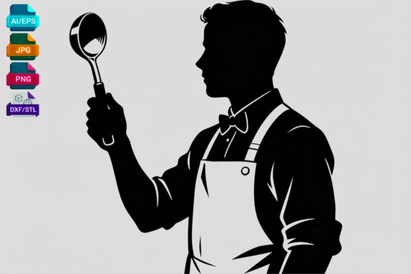 Chef Silhouette SVG Cut File for Crafts and Graphics Projects