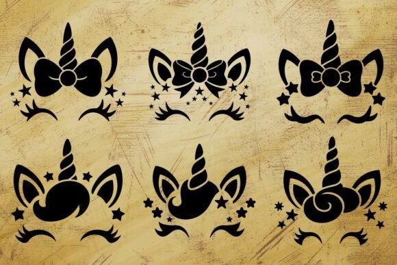 Cute Unicorn Face SVG Bundle for Crafts and Graphics