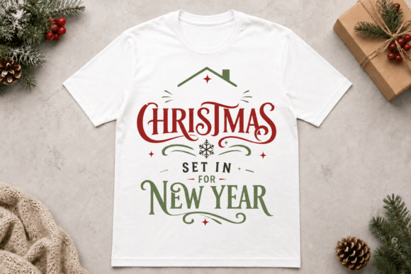 Elegant Holiday Typography for Commercial Projects: Home Christmas New Year Graphics