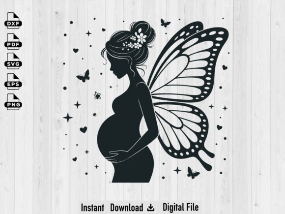 Fairy Silhouette SVG File for Crafts and Graphics