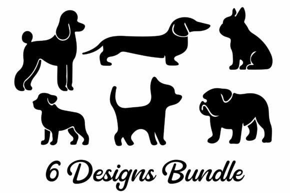 Free 6 Dogs SVG Clipart Vector Bundle for Crafts and Graphics