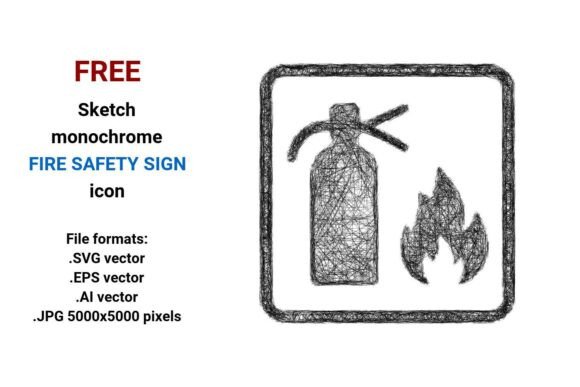 FREE Sketch Fire Safety Sign Icon: A Graphic Design Asset for Local Business Branding