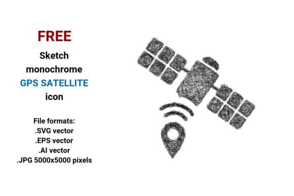 FREE Sketch Gps Satellite Icon: A Versatile Graphic Design Asset