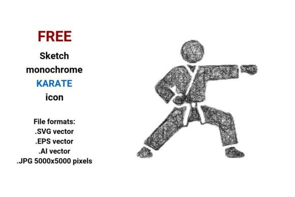 FREE Sketch Karate Icon – A Versatile Graphic Design Asset for Creative Projects