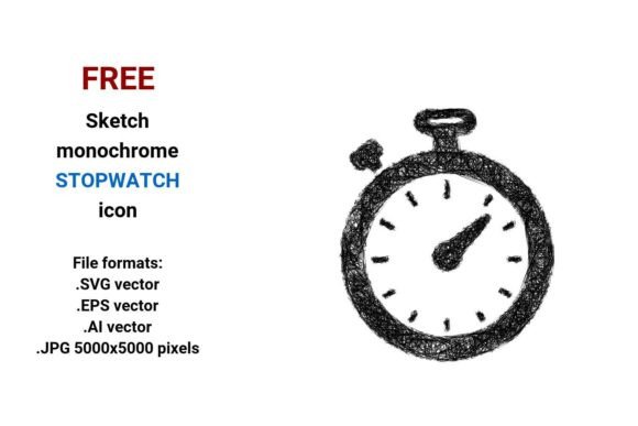 FREE Sketch Stopwatch Icon: A Practical Graphic Design Asset for Digital Sellers