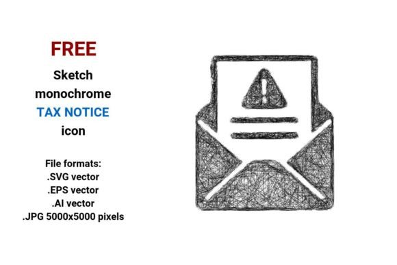 FREE Sketch Tax Notice Icon: A Versatile Graphic Design Asset for Branding and Marketing