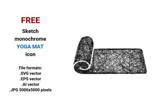 FREE Sketch Yoga Mat Icon for Brand Design and Local Business Graphics