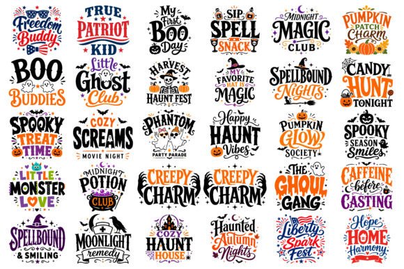 Halloween Typography Clipart Bundle SVG: A Graphic Design Asset for Spooky Editorial Content