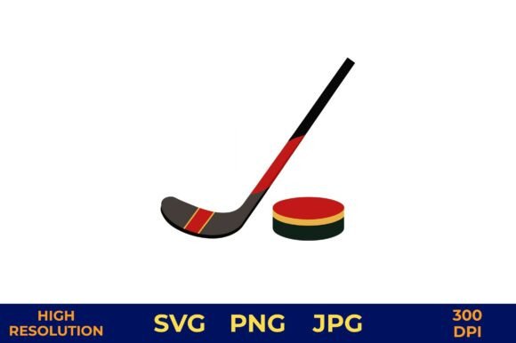 Hockey Stick and Puck Vector: A Polished Graphic for Sports-Themed Design Projects