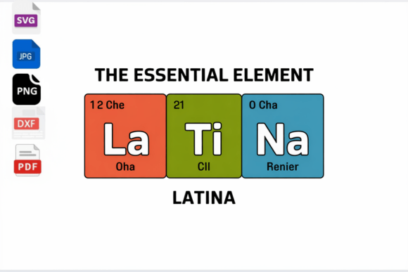 Latina Essential Element Periodic Table: A Graphics Asset for Creative Publishing