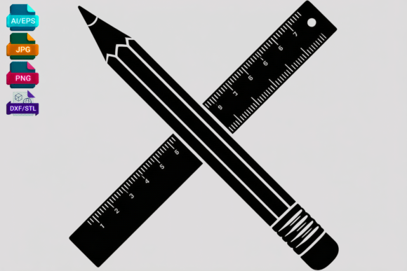 Pencil and Ruler Icon SVG: A Versatile Graphic Design Asset for Crafts and Local Brands