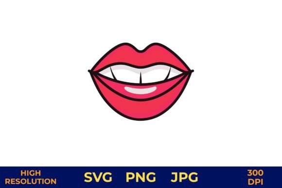 Red Lips Smiling Vector Art Illustration: A Modern Graphic Design Freebie for Content Creators