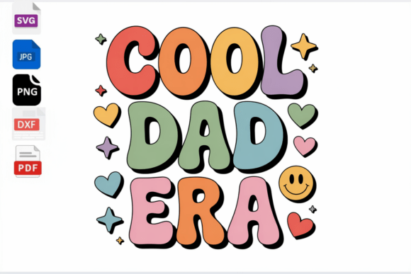 Retro Cool Dad Era Graphics for Crafts and Local Branding