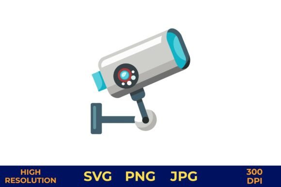 Security Camera Icon for Monitoring: A Versatile Graphic Design Freebie